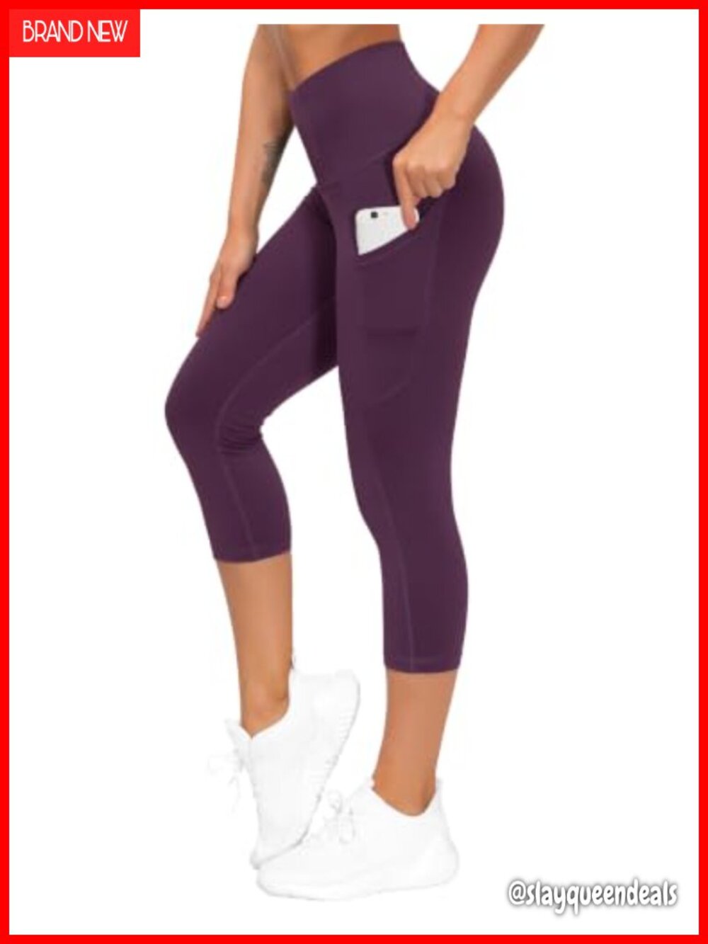 Women's High Waist Capri Yoga Pants Workout Leggings Stretch Tummy Control